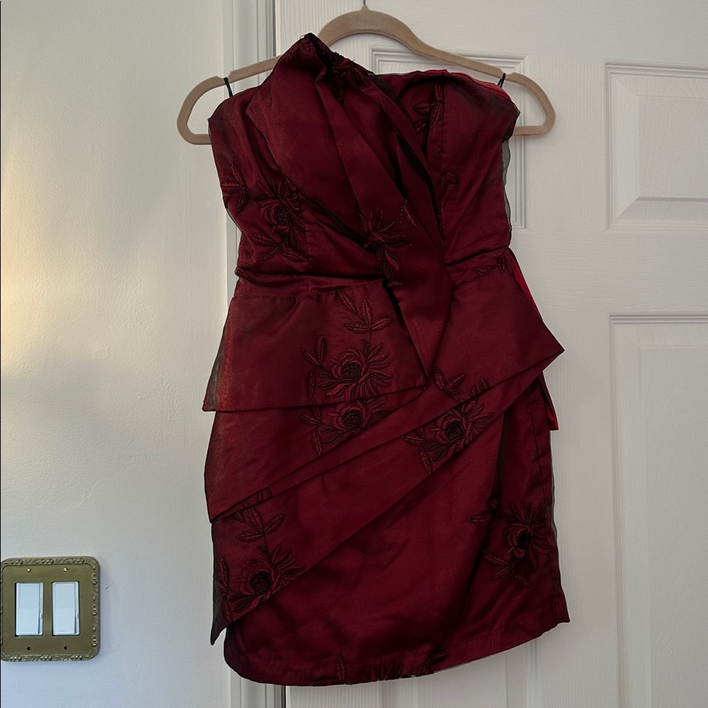 bebe Burgundy Mini Dress
